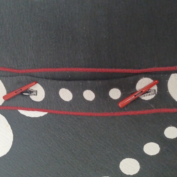 COPY - Sz L super cute boutique coat. Black w/white polka dots..details!! - Picture 3 of 5